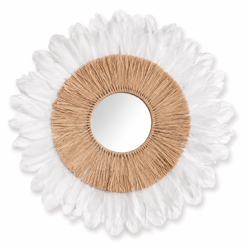 BOHO FEATHER WALL MIRROR